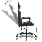 vidaXL Chaise de jeu pivotante Noir et gris Similicuir