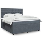 vidaXL Sommier à lattes de lit et matelas Gris foncé 180x200cm Velours