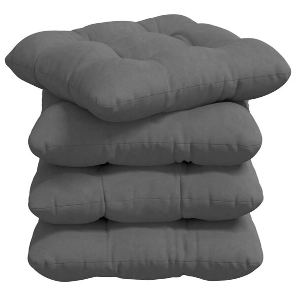 vidaXL Coussins de siège 4 Pièces Gris foncé 40 x 40 cm