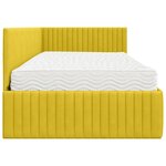 vidaXL Cadre de lit d'angle avec matelas 2 Pièces Jaune Velours
