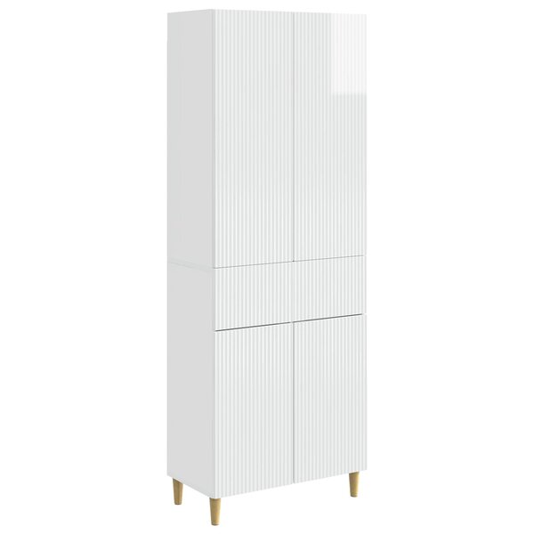 vidaXL Ensemble de Meubles 2 Pièces Blanc brillant 66 x 34 5 x 90 cm