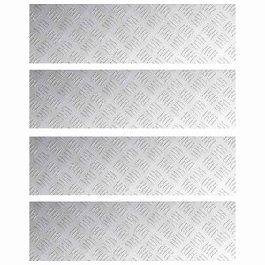 vidaXL Plaques à damier 4 Pièces Argent 70 x 20 cm Aluminium