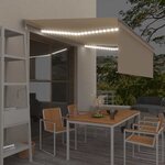 vidaXL Auvent automatique et store capteur de vent et LED 4x3 m Crème