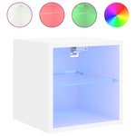 vidaXL Meubles TV muraux avec lumières LED 2 Pièces blanc 30x28 5x30 cm