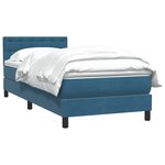 vidaXL Sommier à lattes de lit et matelas bleu foncé 90x210 cm velours