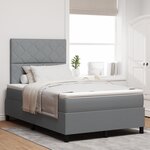 vidaXL Lit à ressorts avec matelas et lumière LED  gris  120 x 190 cm en tissu