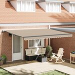 vidaXL Auvent Rétractable Beige 450 × 350 cm Polyester et Acier
