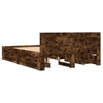 vidaXL Cadre de lit avec tête de lit chêne fumé 120x190 cm