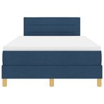 vidaXL Lit à ressorts avec Matelas & LED Bleu 120x200 cm Tissu