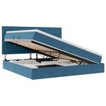 vidaXL Lit avec rangement et LED Bleu foncé 200 x 200 cm Velours