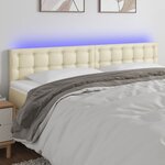 vidaXL Tête de lit à LED Crème 160x5x78/88 cm Similicuir