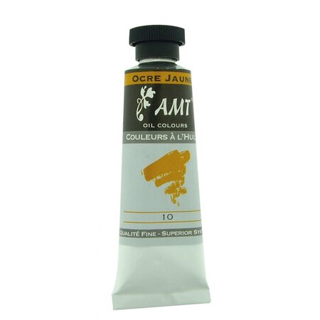 Peinture à l'huile fine en tube ocre jaune 45ml - amt