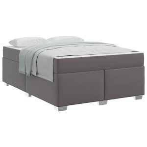 vidaXL Cadre de lit avec matelas Gris 140 x 200 cm tissu