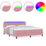 vidaXL Lit à ressorts avec matelas Rose 180 x 200 cm Velours