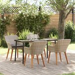 vidaXL Ensemble de salle à manger pour jardin 5 Pièces Gris clair