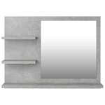 vidaXL Miroir de salle de bain gris béton 60x10 5x45cm bois ingénierie