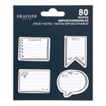 80 Sticky Notes Noir Et Blanc - Draeger paris