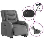 vidaXL Fauteuil inclinable électrique gris similicuir