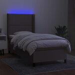 vidaXL Sommier à lattes de lit matelas LED Taupe 90x200 cm Tissu
