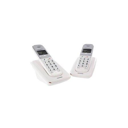 Téléphone fixe sans fil sans répondeur td 302 pillow duo blanc