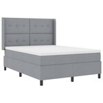 vidaXL Lit à ressorts avec matelas Gris clair 140 x 190 cm tissu