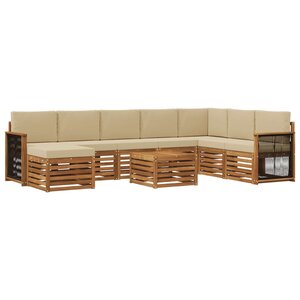 vidaXL Ensemble de canapés d'extérieur 7 pc Naturel
