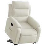 vidaXL Fauteuil inclinable Crème Velours