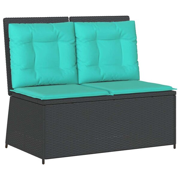 vidaXL Banc de jardin Noir polyrotin