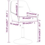 Vidaxl chaise pivotante de salle à manger noir tissu