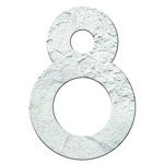 Numéro 8- Numéro adhésif pour boîtes aux lettres- Pierre véritable 50 mm  Albatre