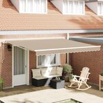 vidaXL Auvent Rétractable 400 × 350 cm Beige
