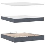 vidaXL Cadre de lit ottoman avec matelas gris foncé 200x200 cm velours