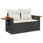 vidaXL Ensemble de canapé de jardin 10 Pièces Noir polyrotin