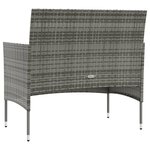 vidaXL Salon de jardin 16 Pièces avec coussins Résine tressée Gris