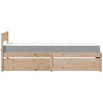 vidaXL Lit avec tiroirs et matelas 100x200 cm bois massif de pin