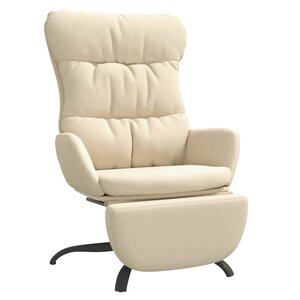 vidaXL Chaise de relaxation avec repose-pied Crème Tissu