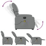 vidaXL Fauteuil inclinable de massage électrique Gris clair Tissu