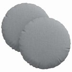 vidaXL Coussins de siège 2 pc Tissu Gris clair Ø30 x 13 cm