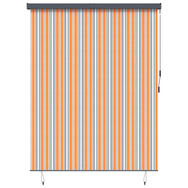 vidaXL Store Roulant Extérieur Manuel Jaune et bleu 200 x 250 cm tissu