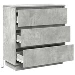 vidaXL Cabinet de chevet avec tiroir avec Gris béton 71 x 34.5 x 75 cm