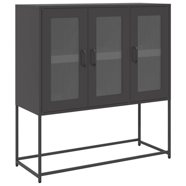 vidaXL Buffet noir 100 5x39x107 cm acier laminé à froid