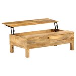 vidaXL Table basse Bois de manguier massif 110x55x35 cm
