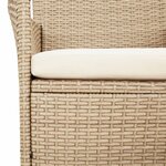vidaXL Ensemble à manger de jardin et coussins 3 Pièces Beige poly rotin