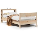 vidaXL Cadre de lit sans matelas 75x190 cm bois de pin massif
