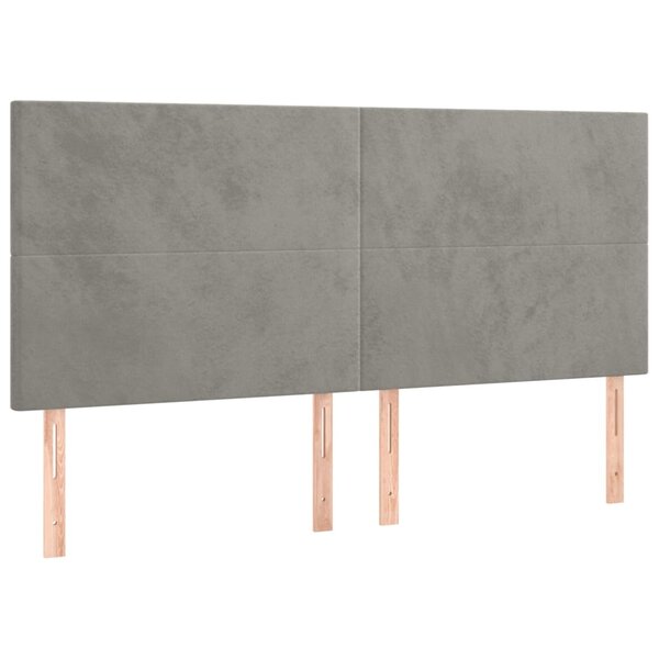 vidaXL Tête de lit Gris clair 160x5x118/128 cm Velours