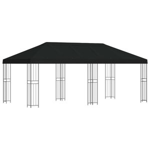 vidaXL Abri de jardin 6 x 3 m Noir Polyester et Acier 190 gsm