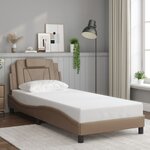 vidaXL Cadre de lit avec lumières LED cappuccino 80x200 cm similicuir