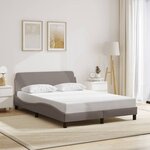 vidaXL Cadre de lit sans matelas taupe 120x200 cm tissu