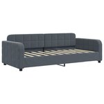vidaXL Lit de jour avec gigogne et matelas gris foncé 90x190cm velours