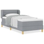 vidaXL Lit à Ressorts avec Matelas Crème 90x200 cm Tissu Gris clair